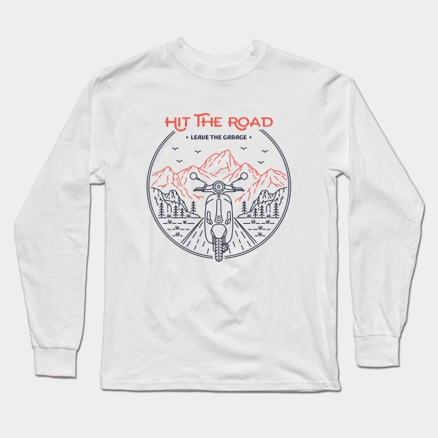 Hit The Road 1 Long Sleeve T-Shirt by VEKTORKITA